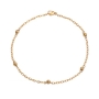 Tobillera o Brazalete de Tobillo en Tono Dorado con Bolitas Acero Inoxidable  18+5cm Ajustable thumbnail