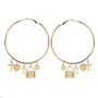 Aretes Hoop con encantos Colgantes thumbnail