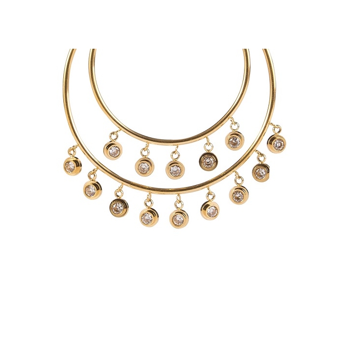 Aretes hoop con encantos de zircón