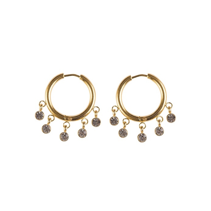 Aretes hoop con encantos colgantes