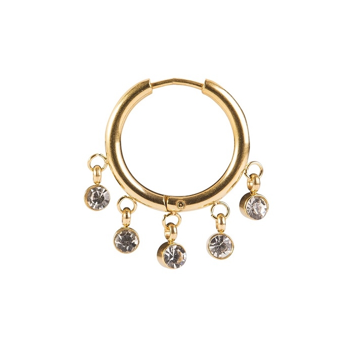 Aretes hoop con encantos colgantes