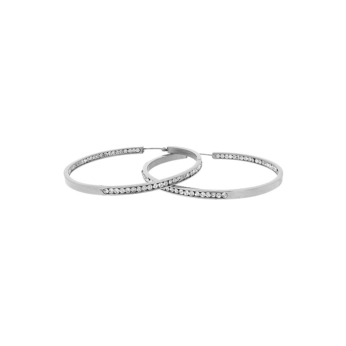 Aretes hoop con pequeñas zirconias