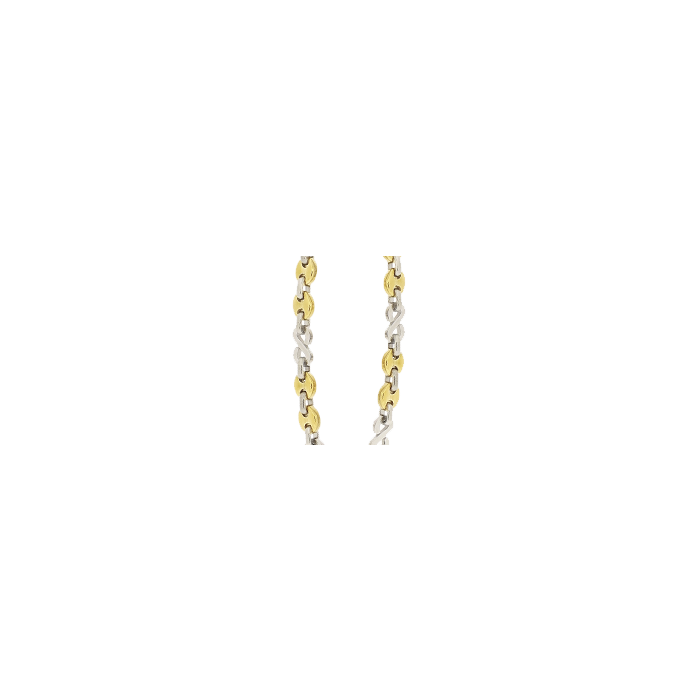 Cadena de Acero, dos tonos, IP Dorado