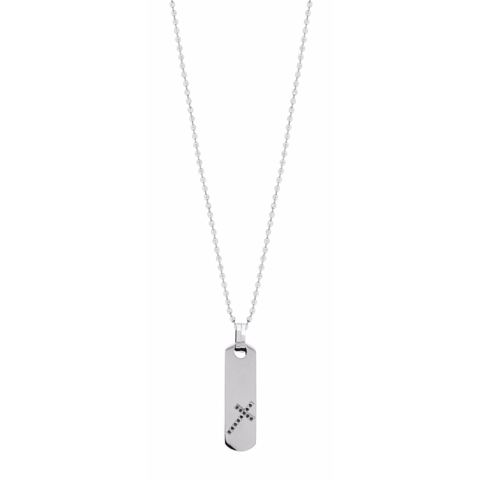 Dije rectangular con figura de cruz