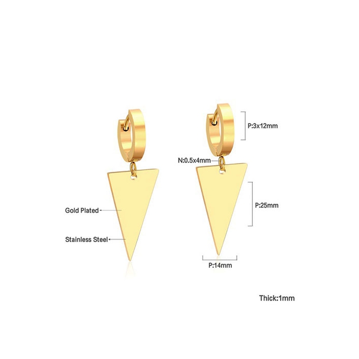 Aretes de Acero Tono Dorado