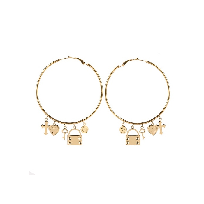 Aretes Hoop con encantos Colgantes