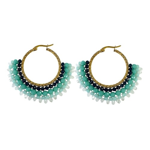 Aros con Piedras Multicolor Diámetro 3cm - Flip image view