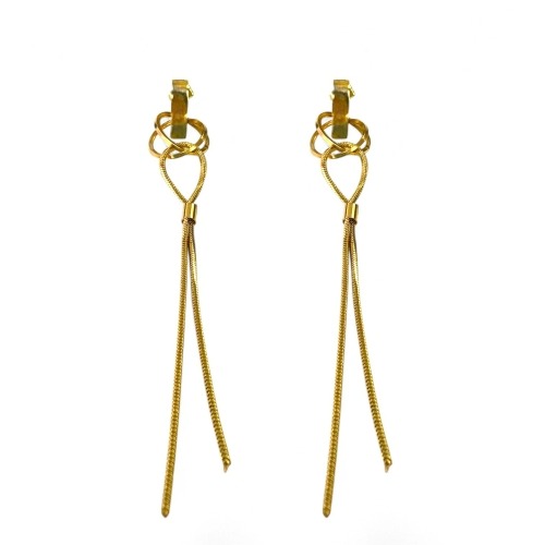 Arete silueta larga Tono Dorado - Flip image view