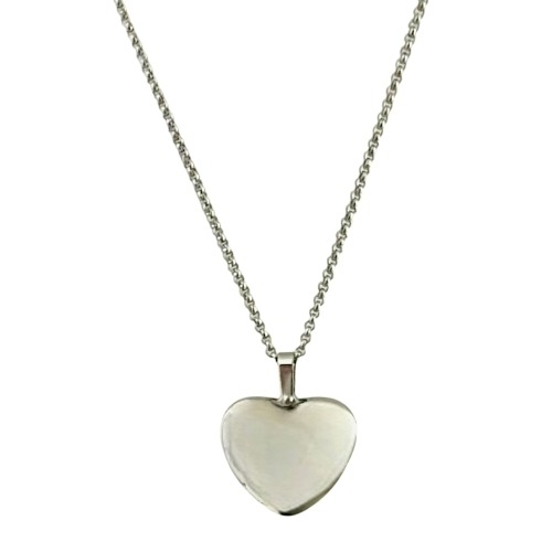 Collar de Corazón Tono Acero - Flip image view